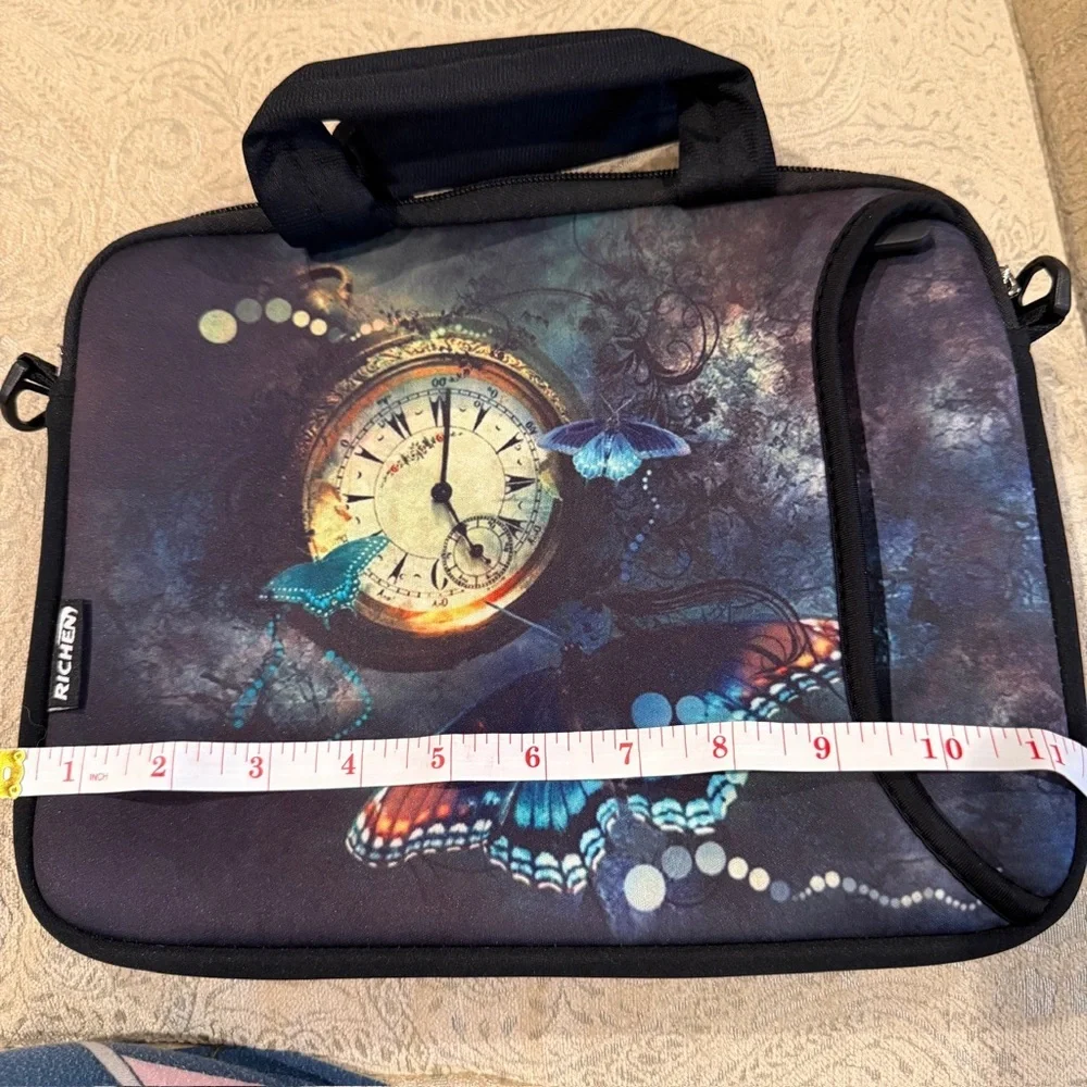 Richen Butterfly and Clock Laptop Sleeve